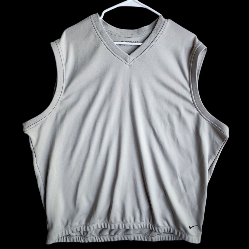 Nike Golf Dri-Fit Men’s XXL Gray V-Neck Pullover Vest Moisture Wicking